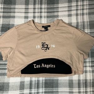 Los Angeles Crop top (Tank top attached underneath)